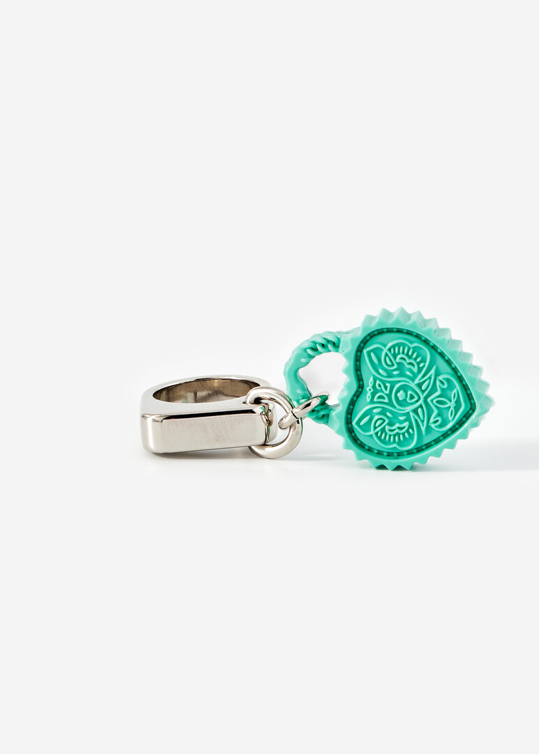Silver ring with turquoise heart