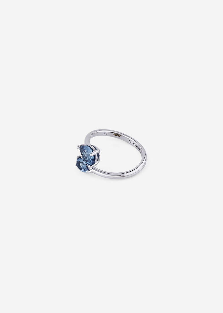 silver ring with cubic zirconia FREEDOM BLUE