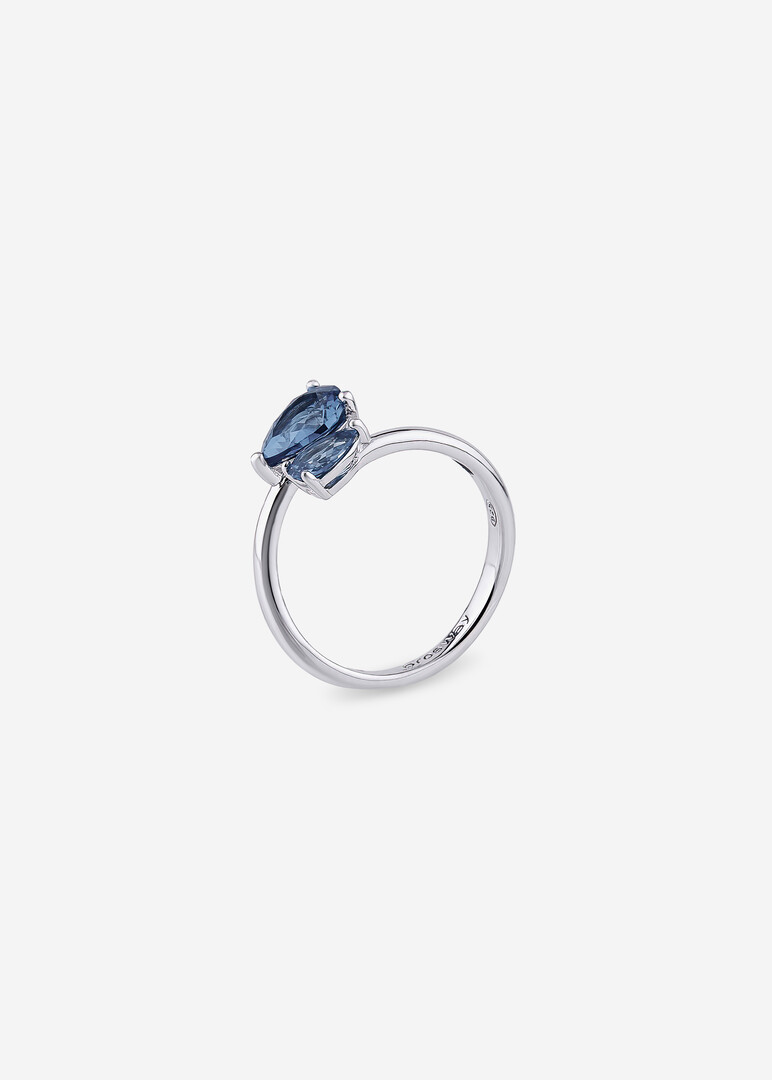 silver ring with cubic zirconia FREEDOM BLUE