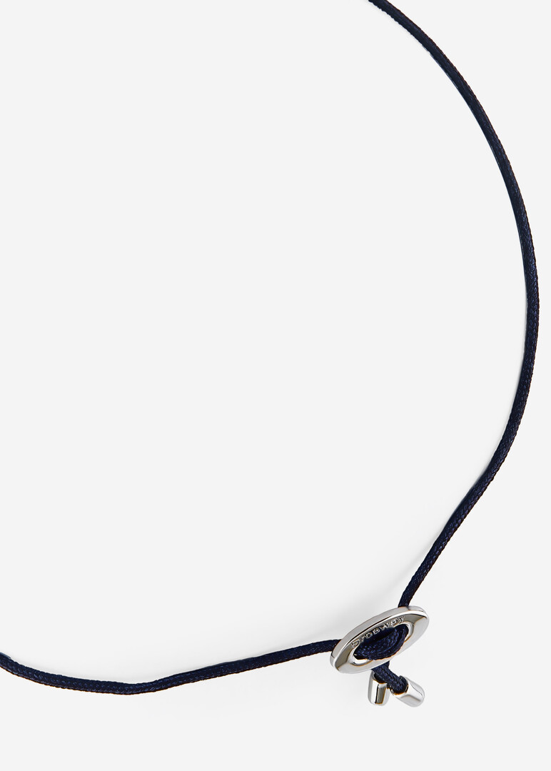 silver bracelet with cubic zirconia on a blue cord FREEDOM BLUE