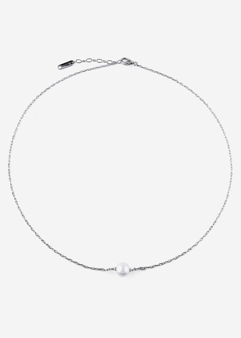 silver pearl pendant necklace INFINITE WHITE