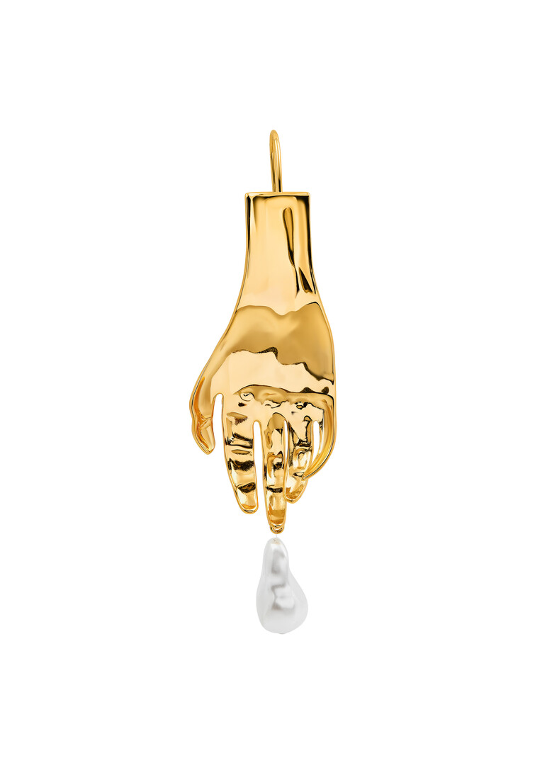 Gold-Plated Single Earring Hold Me by Odile Cano
