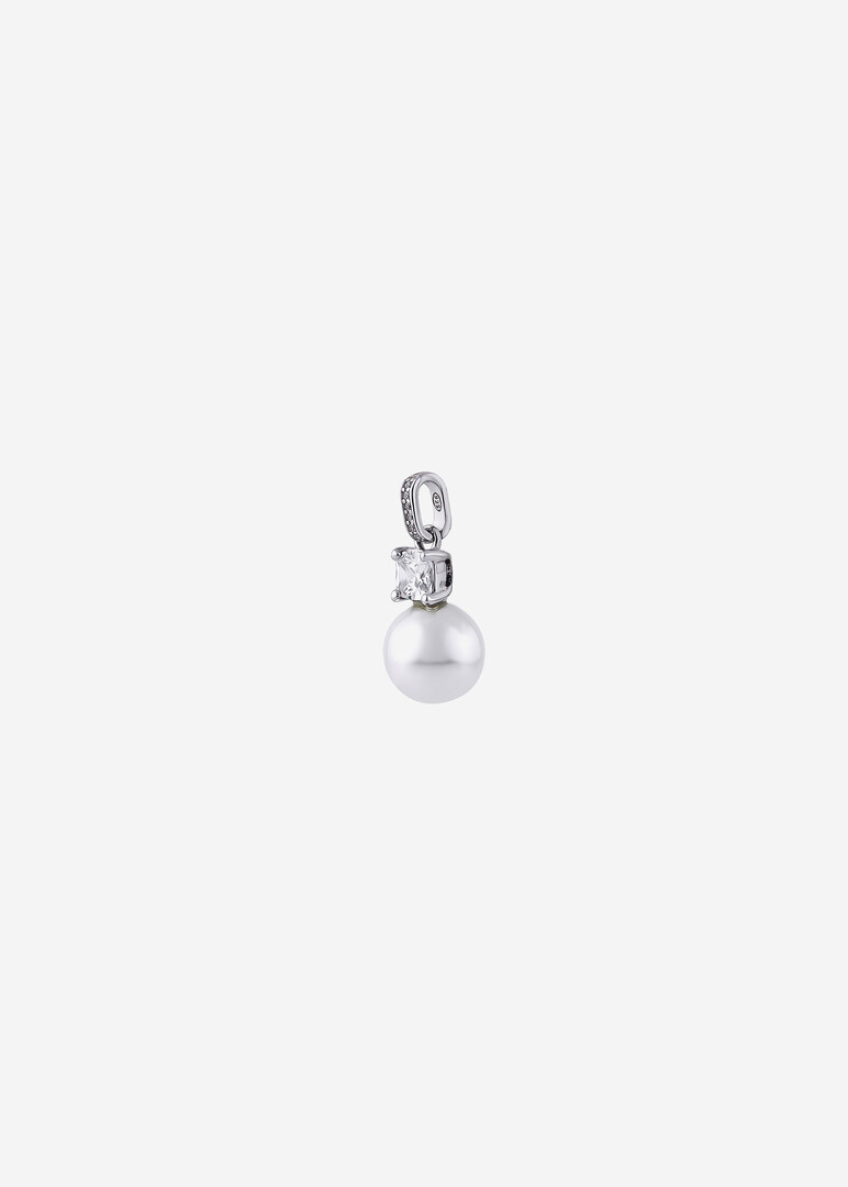silver pendant with cubic zirconia and imitation pearls INFINITE WHITE
