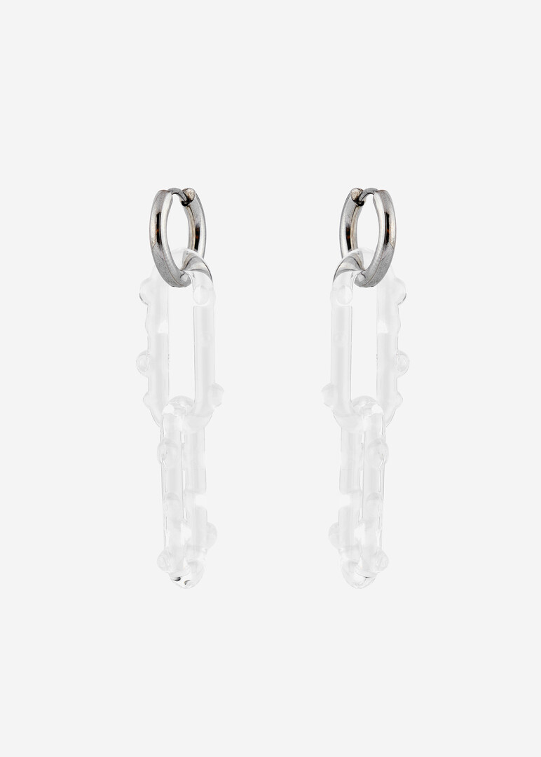 Прозрачные серьги из боросиликатного стекла «ThinLink Lensed Earrings»