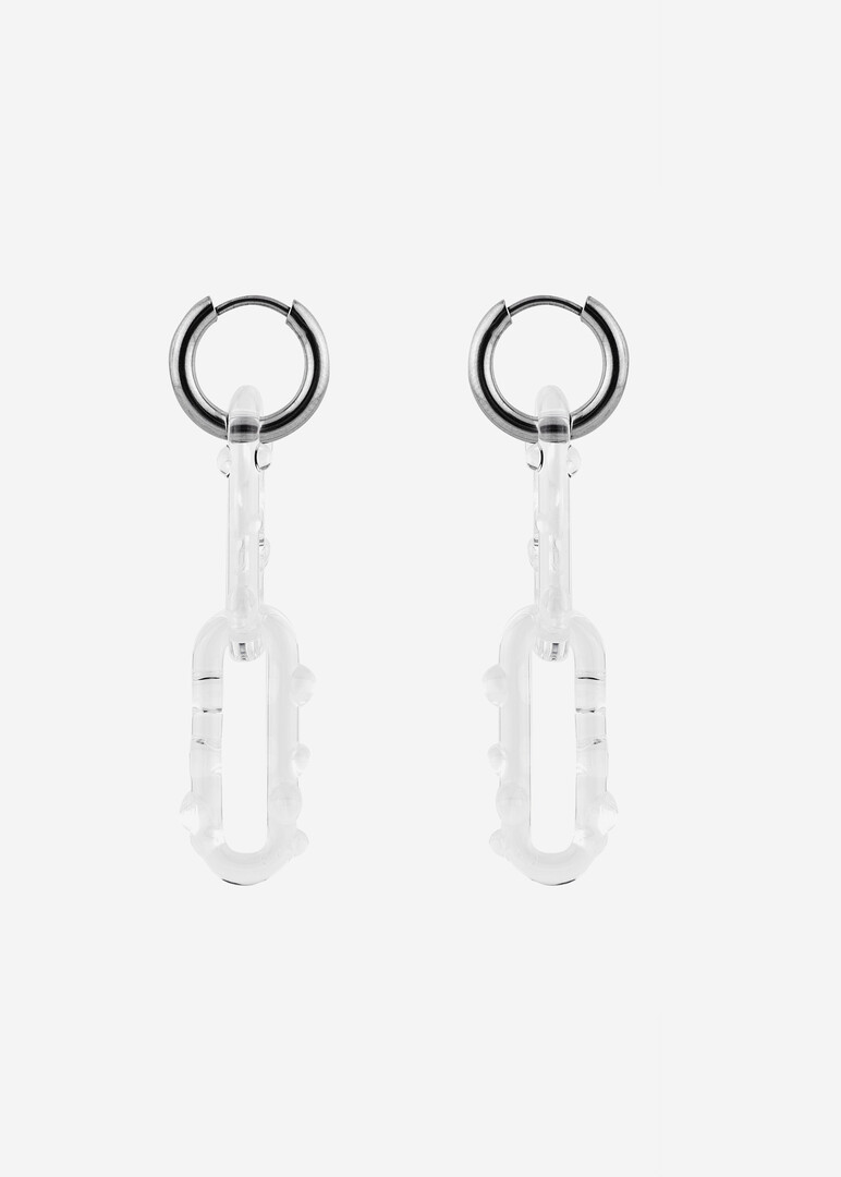Прозрачные серьги из боросиликатного стекла «ThinLink Lensed Earrings»