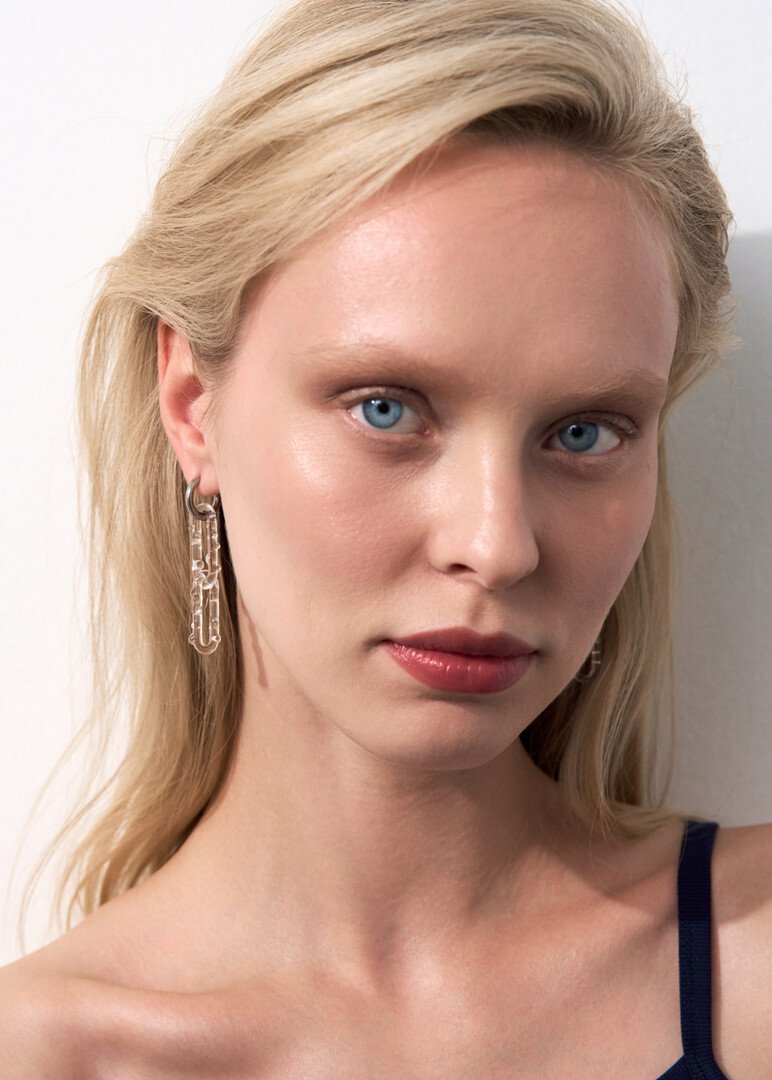 Прозрачные серьги из боросиликатного стекла «ThinLink Lensed Earrings»