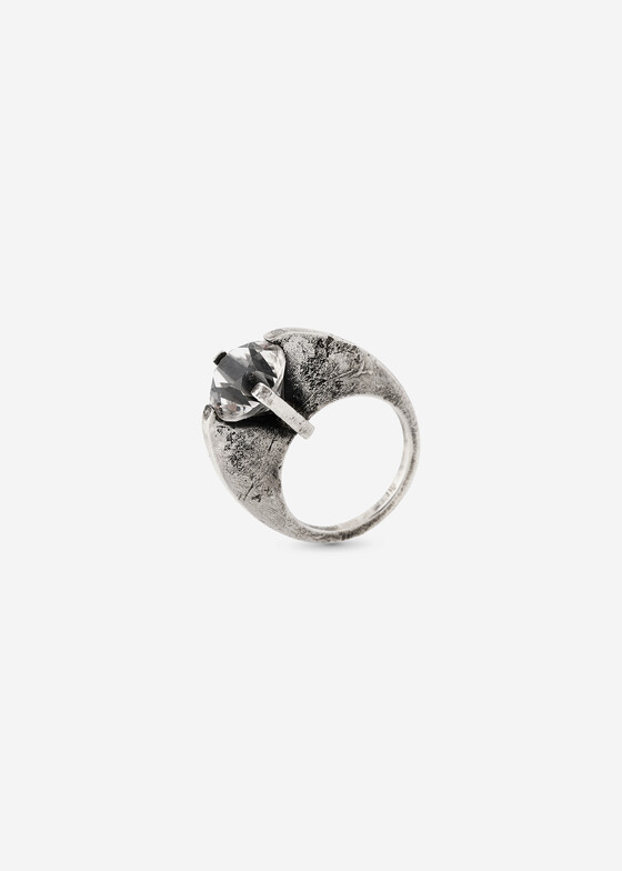 Кольца с крупной вставкой CULT VII Кольцо из серебра с горным хрусталем TERRA BRUTE RING CRYSTAL