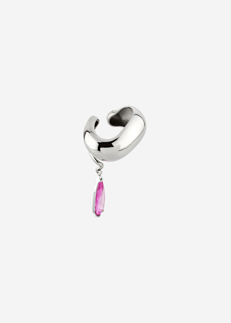 silver amethyst cuff for the right ear
