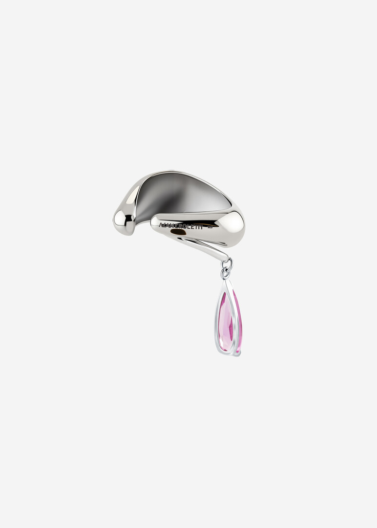 silver amethyst cuff for the right ear