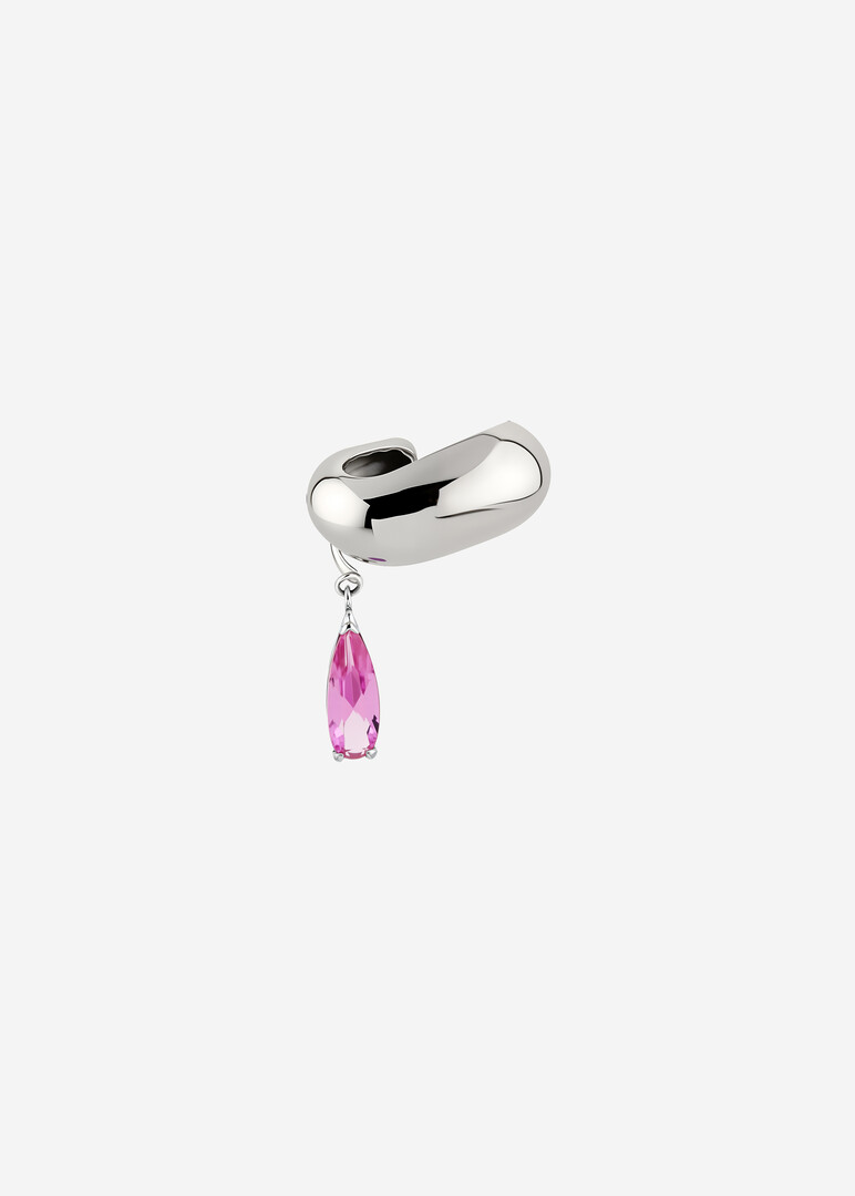silver amethyst cuff for the right ear