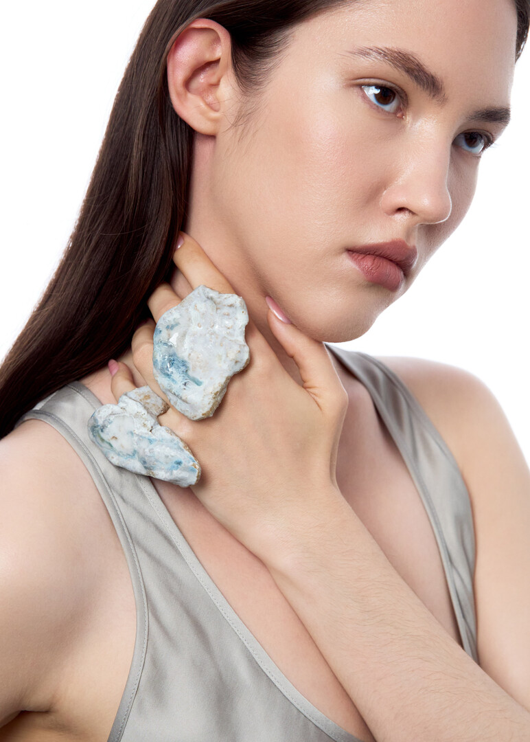 blue ceramic ring