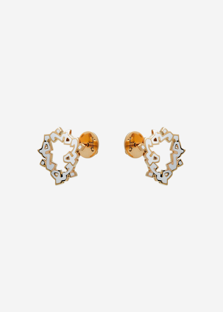 Earring — Hobb, 18K yellow gold heart, Hob White