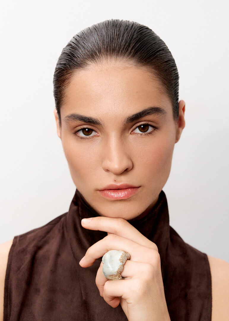 beige ceramic ring