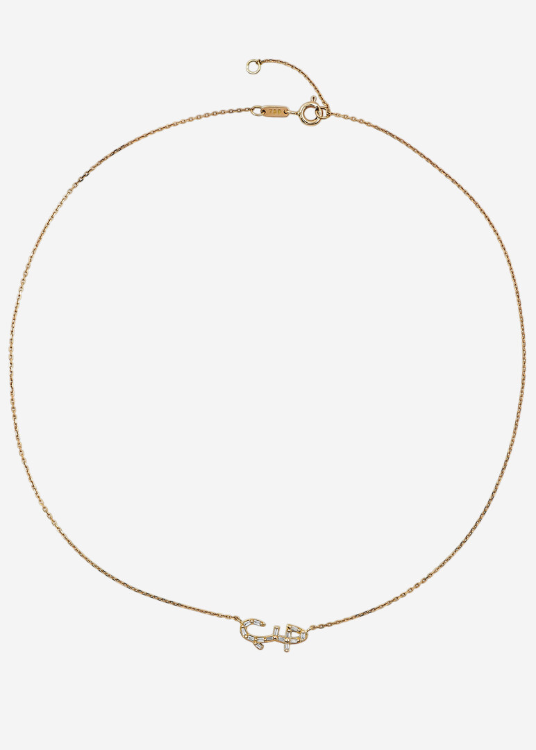 Necklace - Hobb, 18K Yellow Gold & Baguette Diamonds Word, Hob