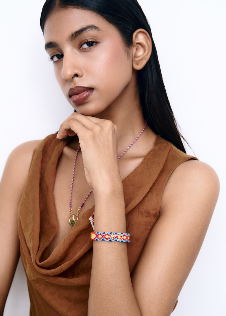 Bracelet - Hobb, 18K Yellow Gold & Fabric, Hob