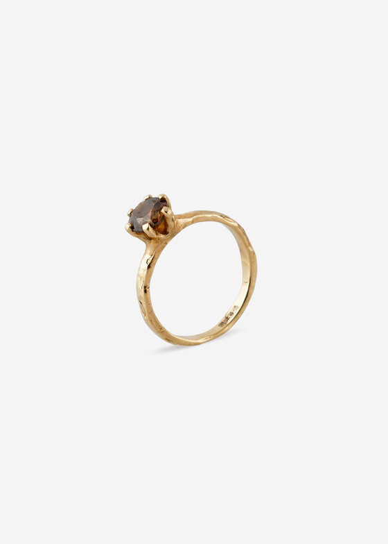 Тонкие кольца Kintsugi Jewelry Кольцо из золота Care с бриллиантом