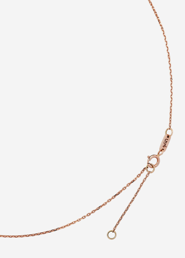 necklace oula 18k rose gold and baguette diamonds xs letter yaa