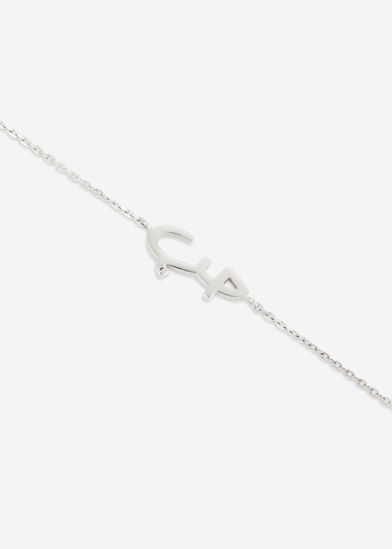 Bracelet "Hobb", 18K White Gold with White Diamonds