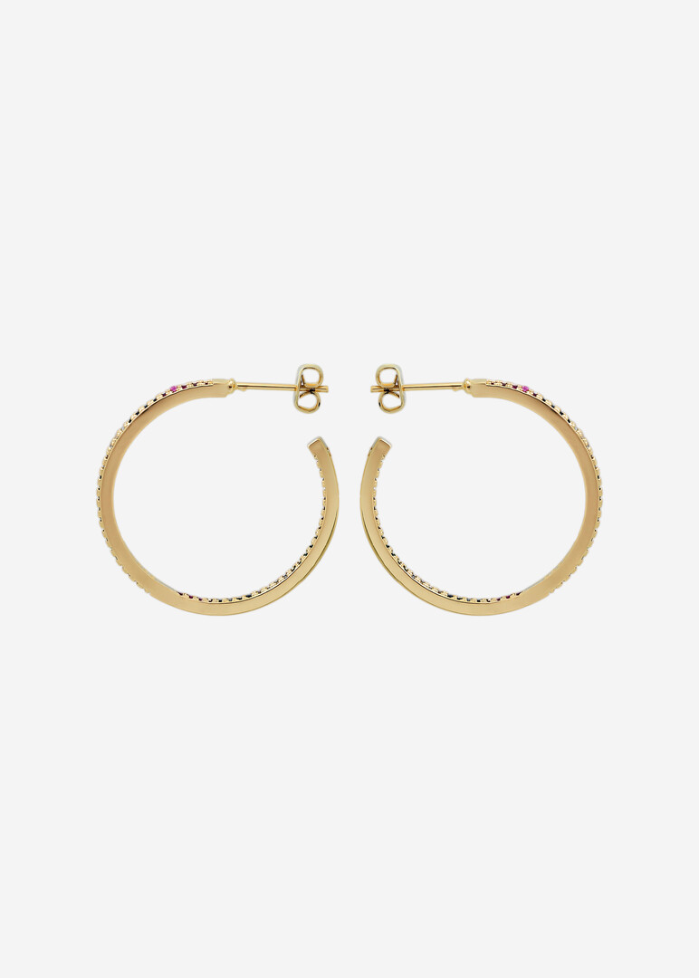 Hoops with colorful stones