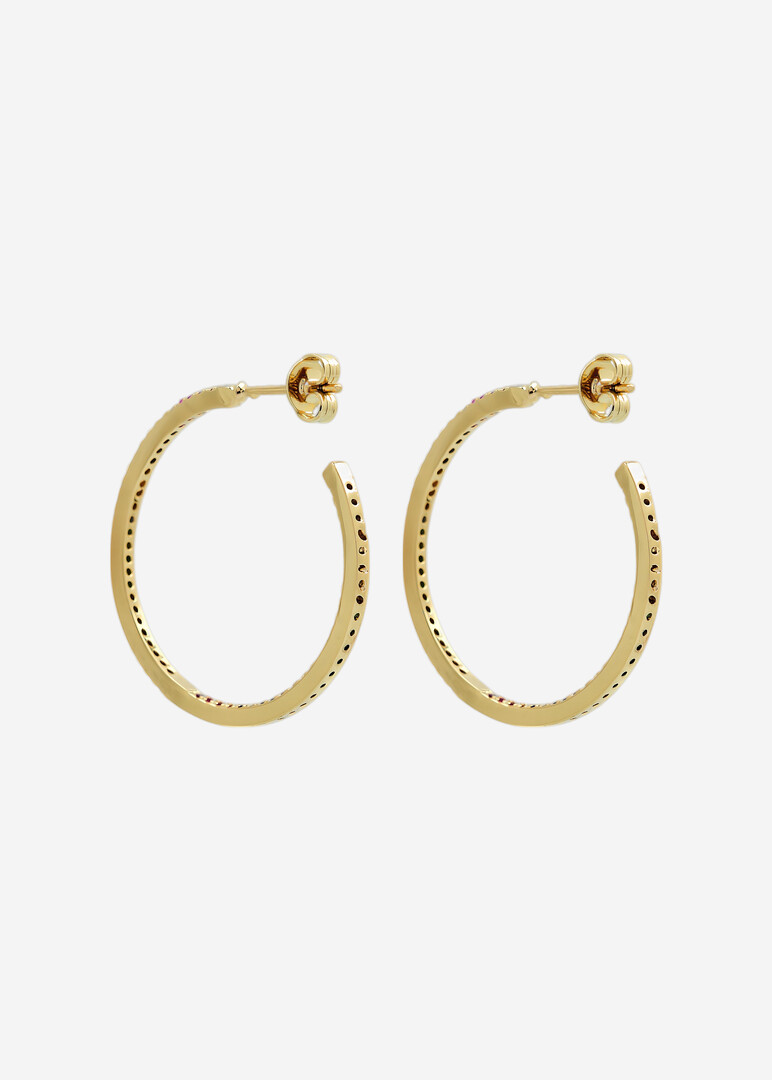 Hoops with colorful stones