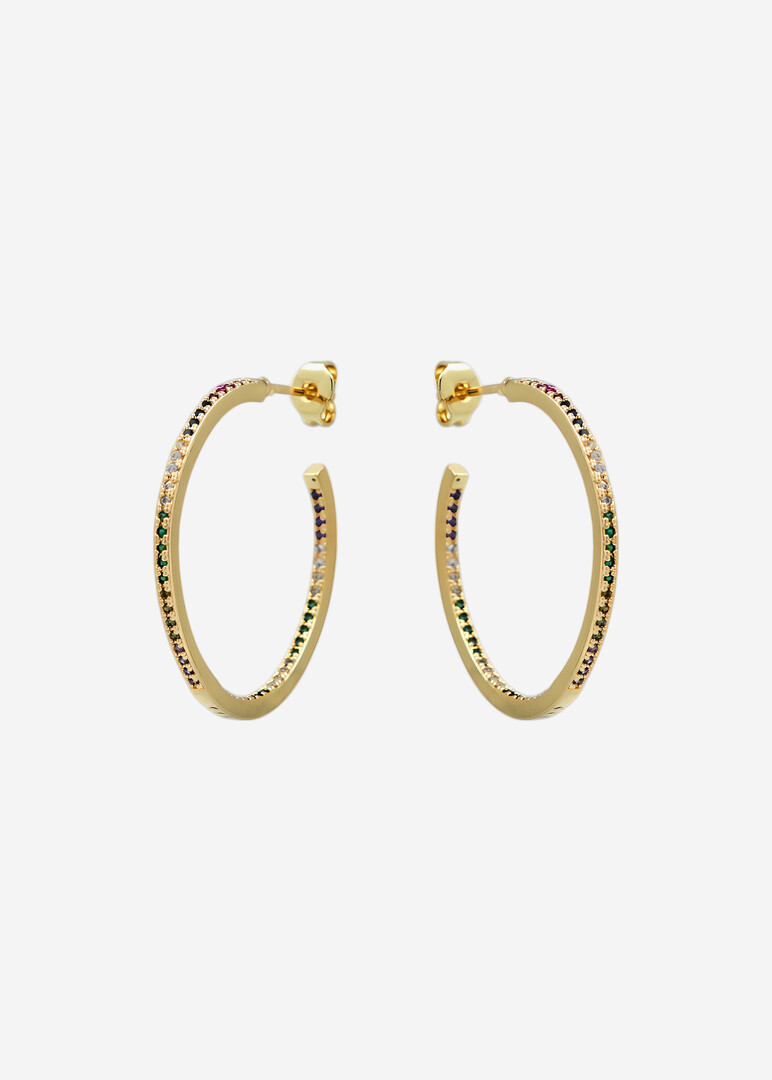 Hoops with colorful stones