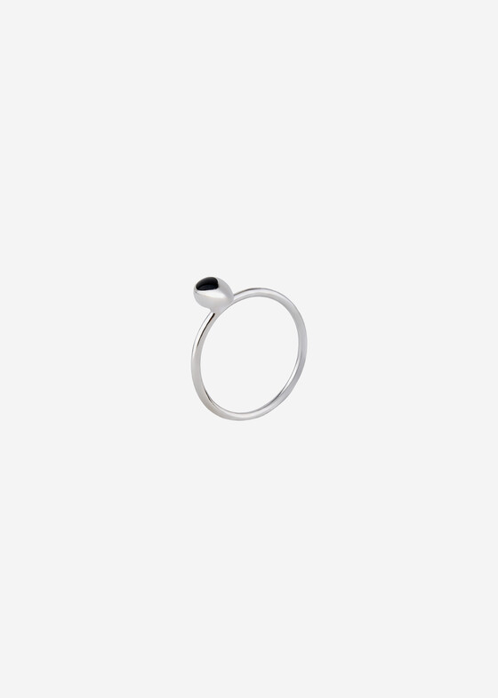 Тонкие кольца УРА jewelry Кольцо из серебра с эмалью из коллекции GOUTTE «Капля»