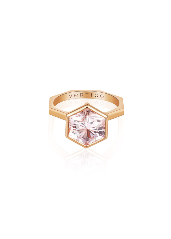 Кольца с крупной вставкой Vertigo Jewellery Lab Кольцо HEXO с аметистом авторской огранки