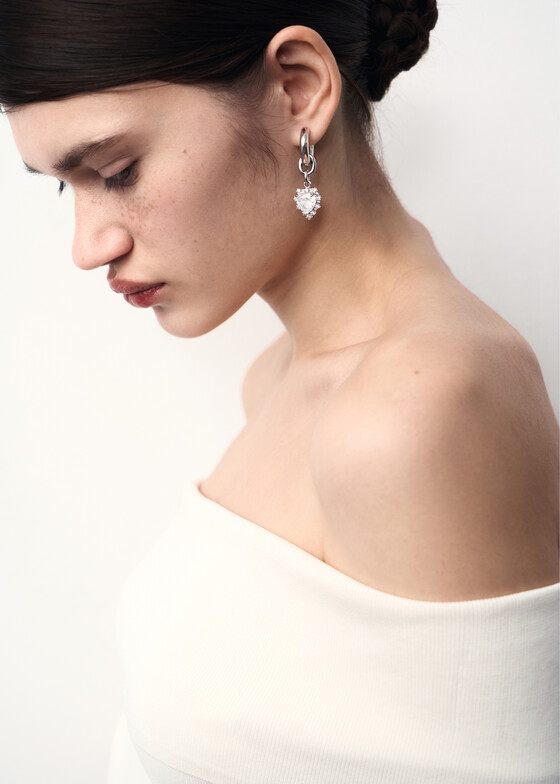 Моносерьги TATI YORK Моносерьга Mini Vivi Ear White с кубическим цирконием