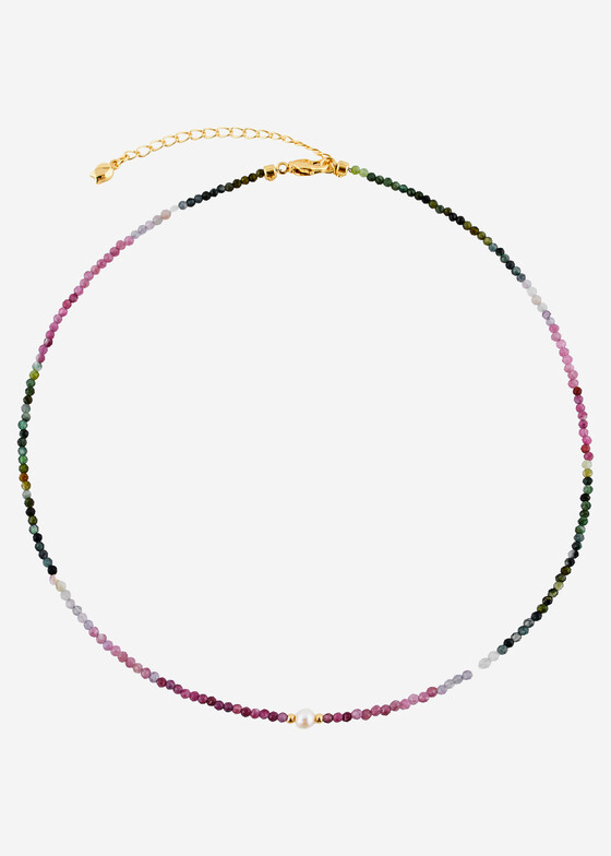 Колье из бусин Wisteria Gems Чокер из турмалина с жемчужинкой