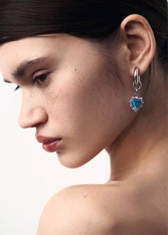 Моносерьги TATI YORK Моносерьга Mini Vivi Ear Blue с кубическим цирконием