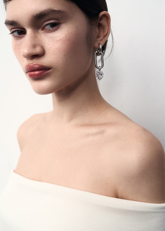 Моносерьги TATI YORK Моносерьга с кубическим цирконием Vivi Ear White
