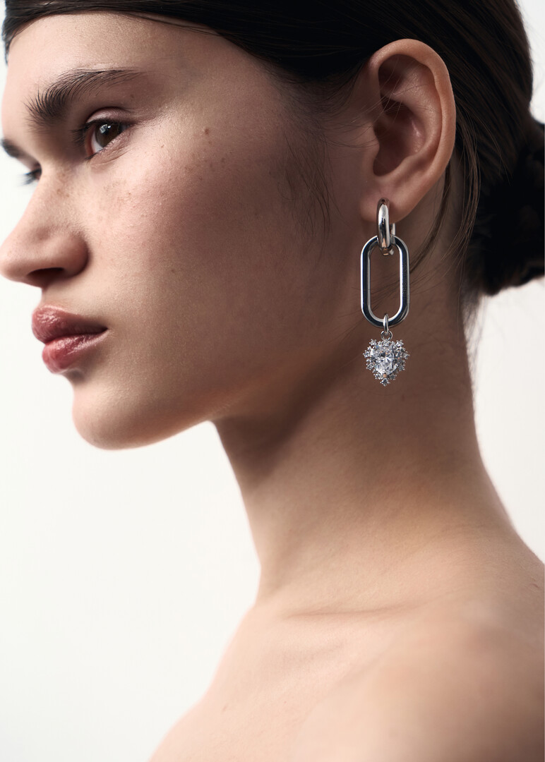 single cubic zirconia earring Vivi Ear White