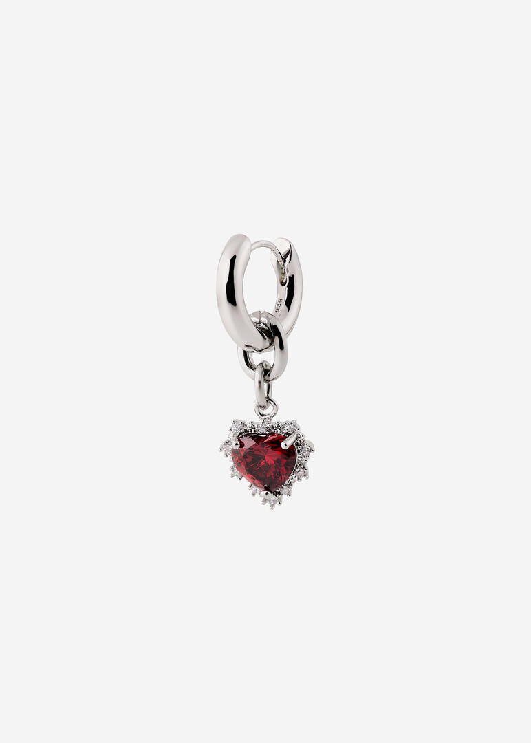 single cubic zirconia earring Mini Vivi Ear Red