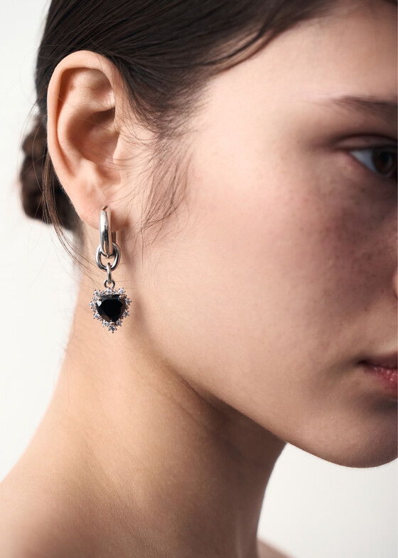 Моносерьги TATI YORK Моносерьга Mini Vivi Ear Black с кубическим цирконием