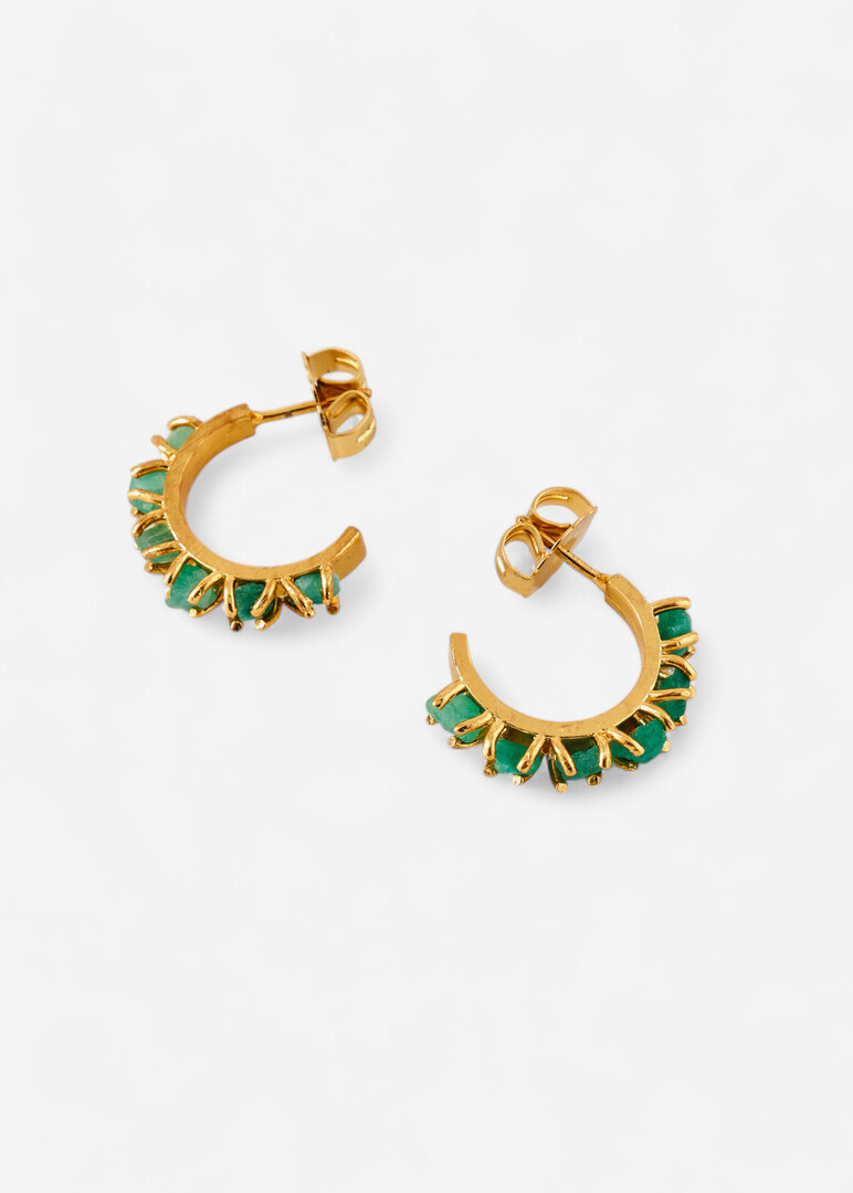 Gold-plated Tennis Hoop Earrings