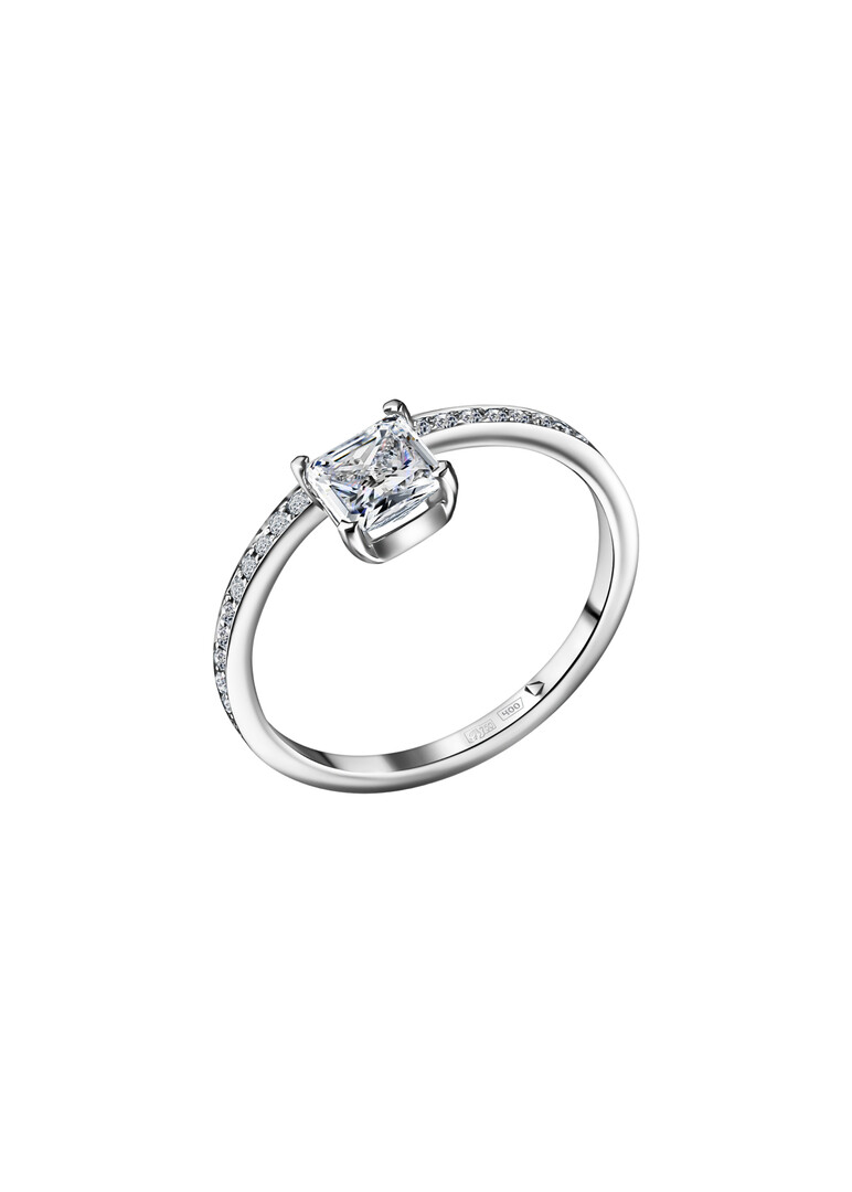 White gold ring with diamonds