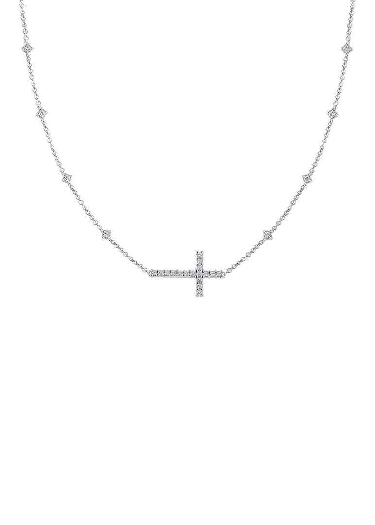 White gold necklace with diamond cross