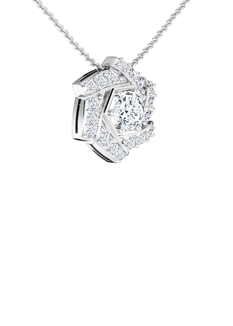White gold necklace with diamonds