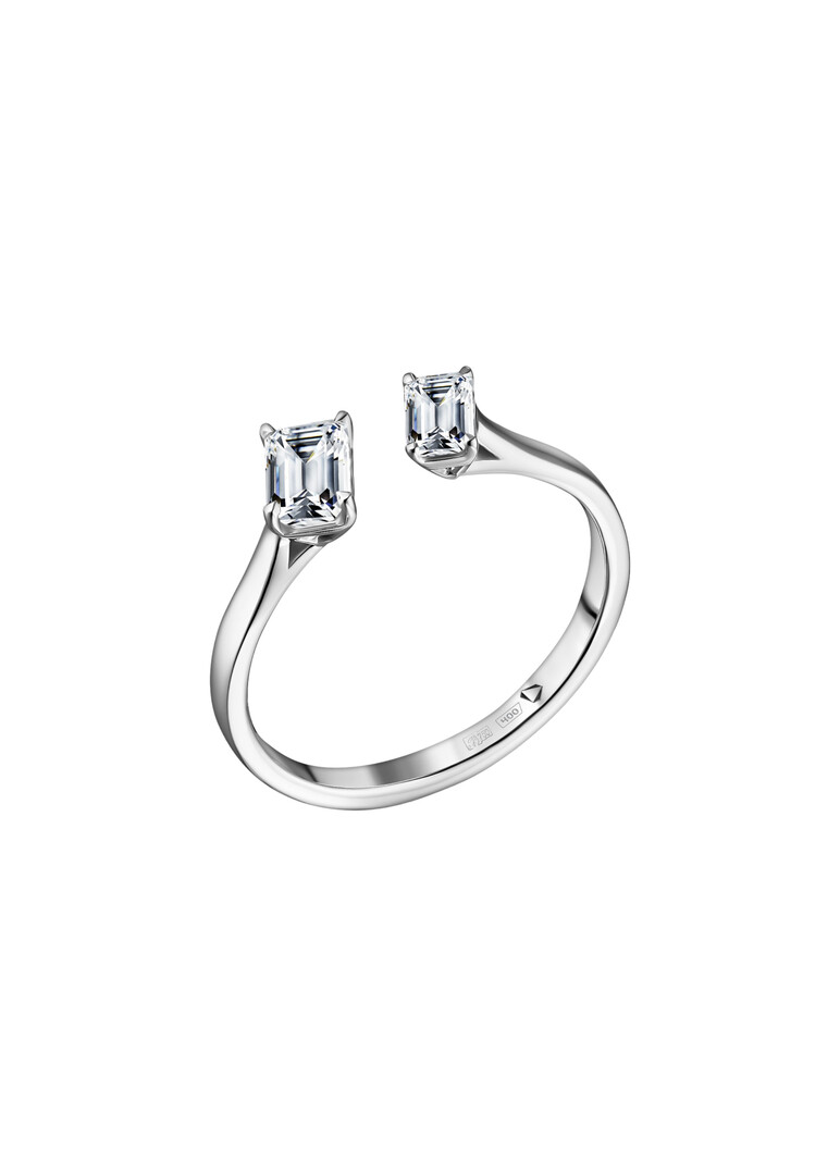 White gold ring with diamonds