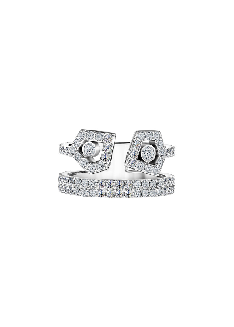 White gold ring with diamonds