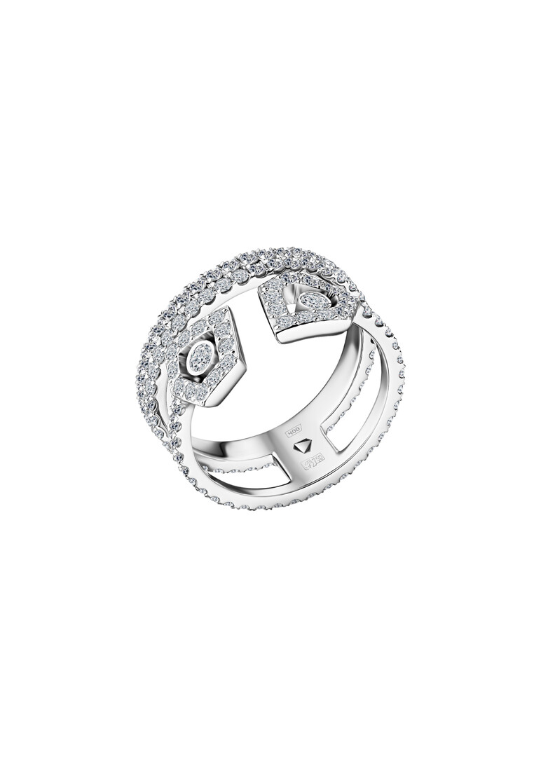 White gold ring with diamonds
