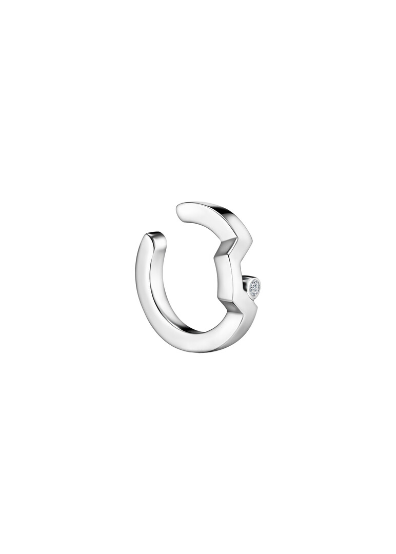 White gold cuff with diamonds