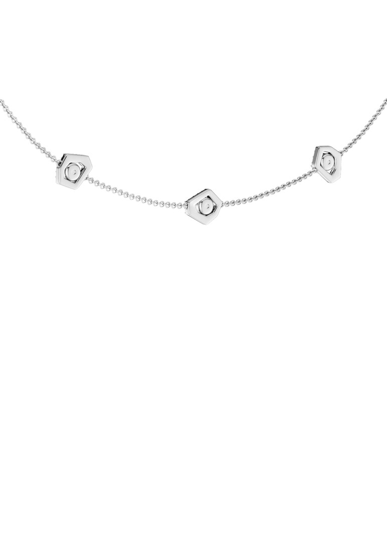 White gold necklace with diamonds