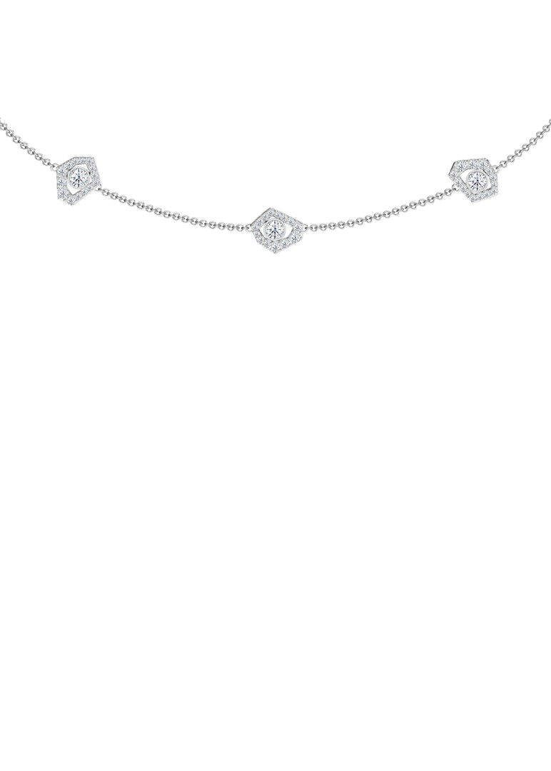 White gold necklace with diamonds
