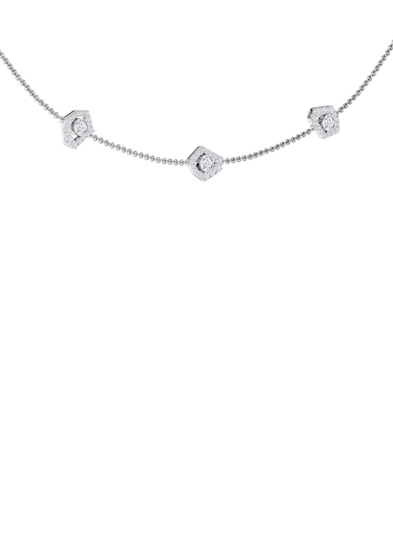 White gold necklace with diamonds