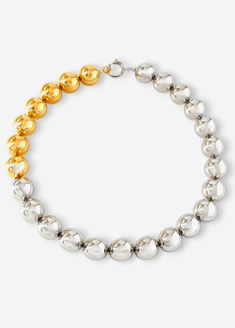 Bicolor necklace made of large balls