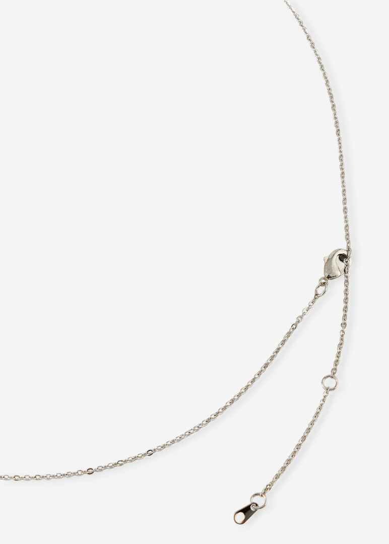 silver necklace with a ring pendant