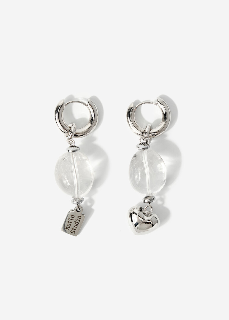 silver-tone crystal drop earrings Duet