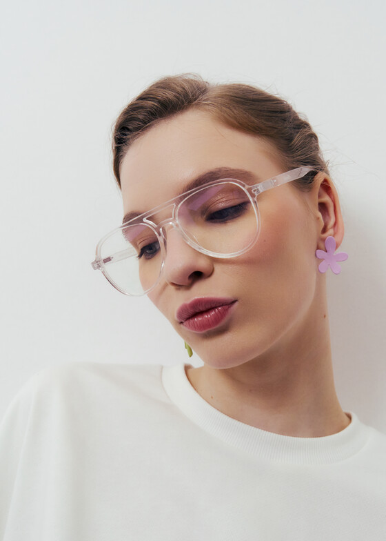 Серьги средней длины AQUAGIRL Лиловые серьги-цветы