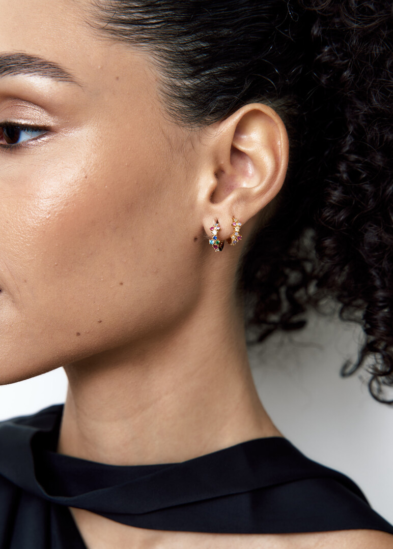gold-plated sterling silver aro multicolor mono-earring